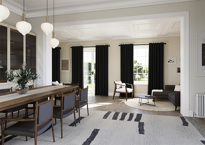 Chenille (Blackout) Eyelet, Nightfall - Ready Made Curtains - Image 8